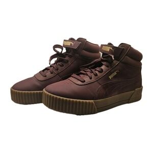 Puma Womens Size US 9 High Top Burgundy Carina Mid Gum Sole Retro‎ Sporty